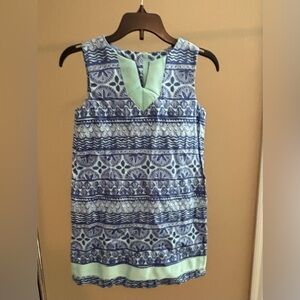 Vineyard Vines Shift Dress Blue And White Sea Shells Size Girls 7